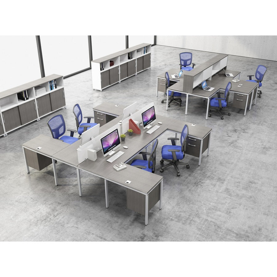 Boss Desk with 2 Round Grommets - 60" x 30" x 29.5" - Finish: Driftwood
