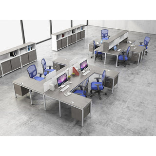 Boss Desk with 2 Round Grommets - 60" x 30" x 29.5" - Finish: Driftwood