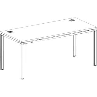 Boss Desk with 2 Round Grommets - 60" x 30" x 29.5" - Finish: Driftwood