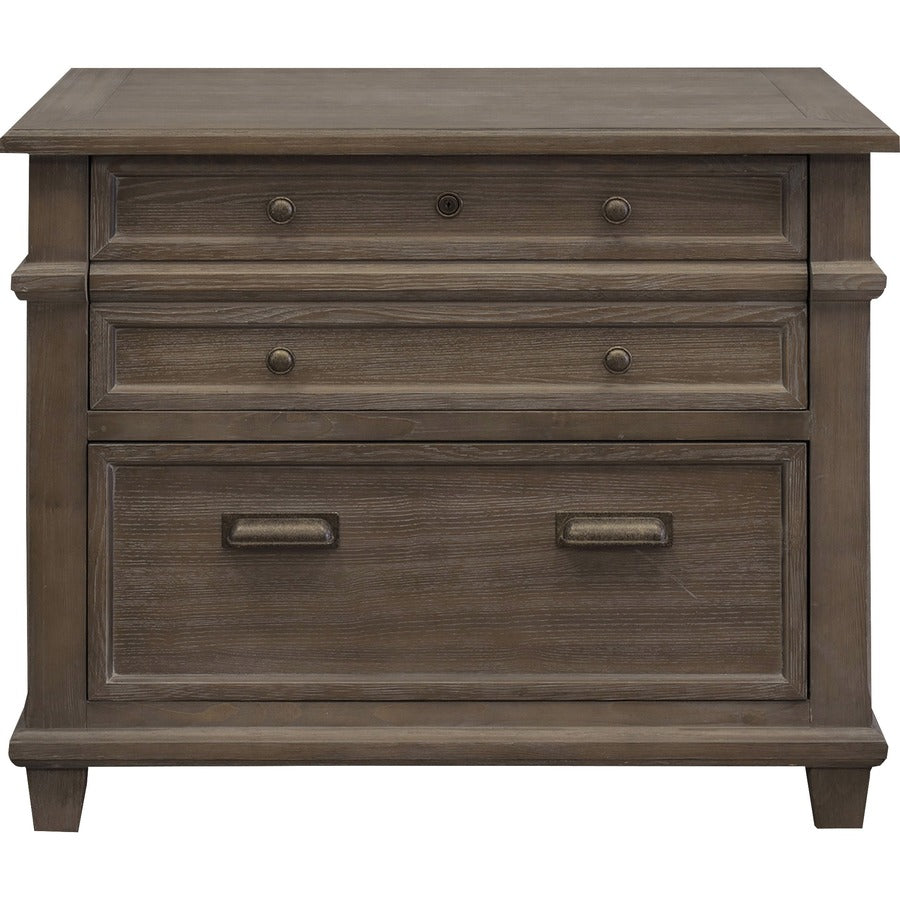 Martin Carson Lateral File - 2-Drawer - 2 x File Drawer(s) - Material: Veneer, Solid Lumber - Finish: Weathered Dove