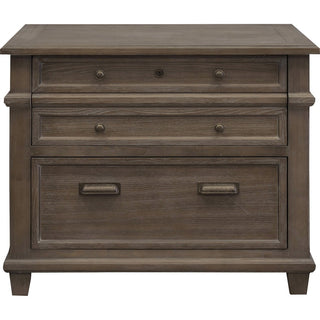 Martin Carson Lateral File - 2-Drawer - 2 x File Drawer(s) - Material: Veneer, Solid Lumber - Finish: Weathered Dove