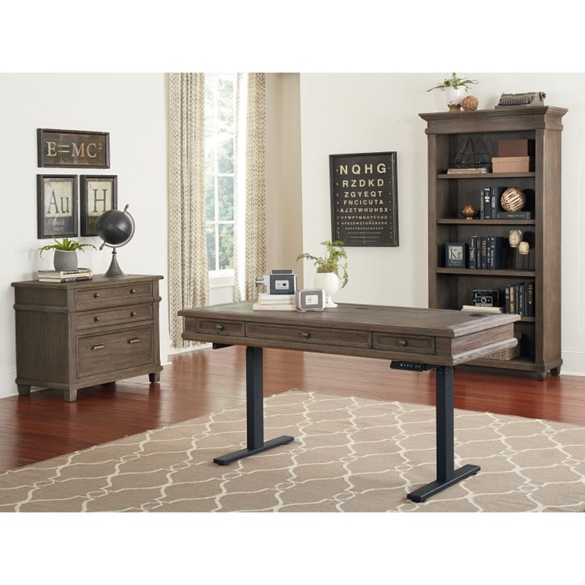 Martin Carson Lateral File - 2-Drawer - 2 x File Drawer(s) - Material: Veneer, Solid Lumber - Finish: Weathered Dove
