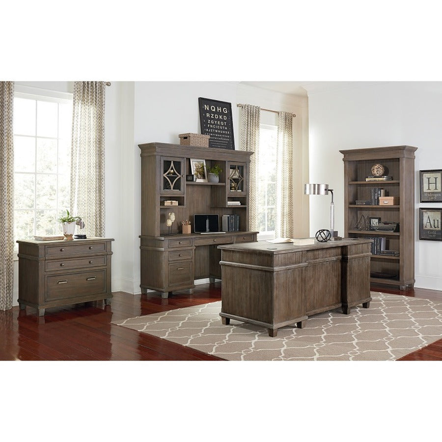 Martin Carson Lateral File - 2-Drawer - 2 x File Drawer(s) - Material: Veneer, Solid Lumber - Finish: Weathered Dove
