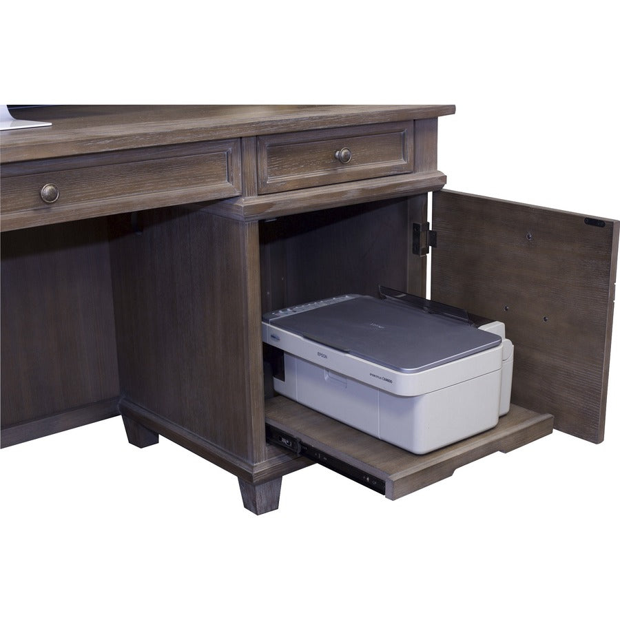 Martin Carson Credenza - 6-Drawer - 6 x Keyboard, Storage, File, Utility Drawer(s) - Material: Solid Lumber, Veneer - Finish: Weathered Dove