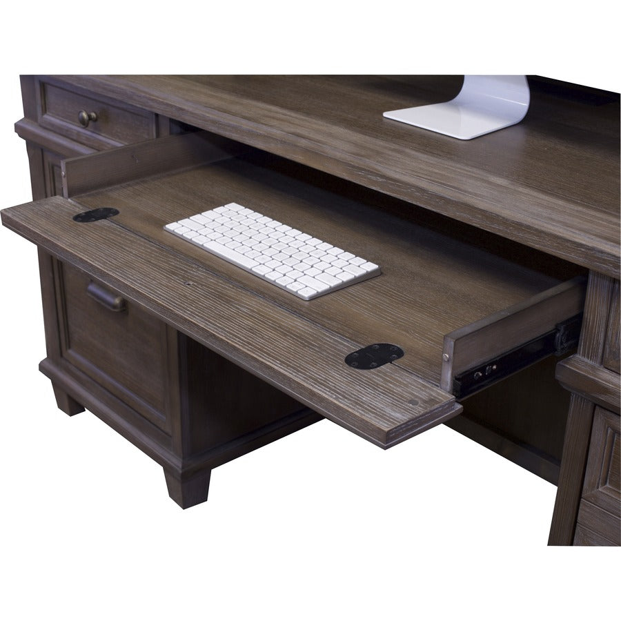 Martin Carson Credenza - 6-Drawer - 6 x Keyboard, Storage, File, Utility Drawer(s) - Material: Solid Lumber, Veneer - Finish: Weathered Dove