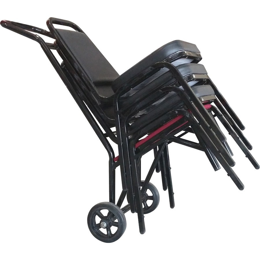 Holland Bar Stools Stacker Chair Dolly - 8" Caster Size - Hard Rubber, Steel - x 20" Width x 29" Depth x 47" Height - Black - 1 Each