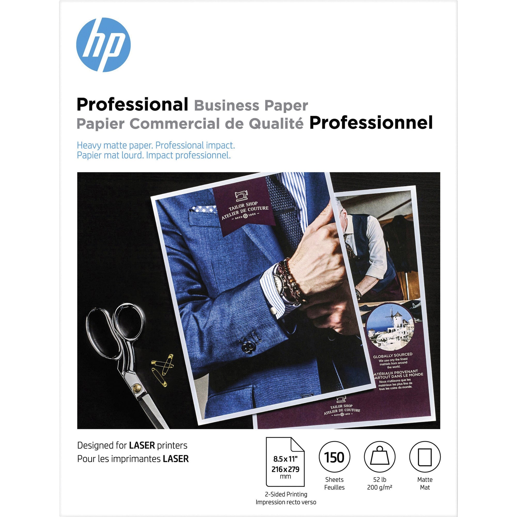 Professional Business Paper, 52 lb Bond Weight, 8.5 x 11, Matte White, 150/Pack