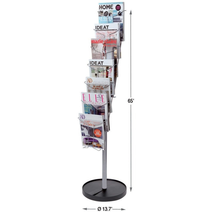Alba Display Rack - 400 x Sheet, 7 x Document - 7 Compartment(s) - 59.1" Height%Floor - Metal - 1 Each
