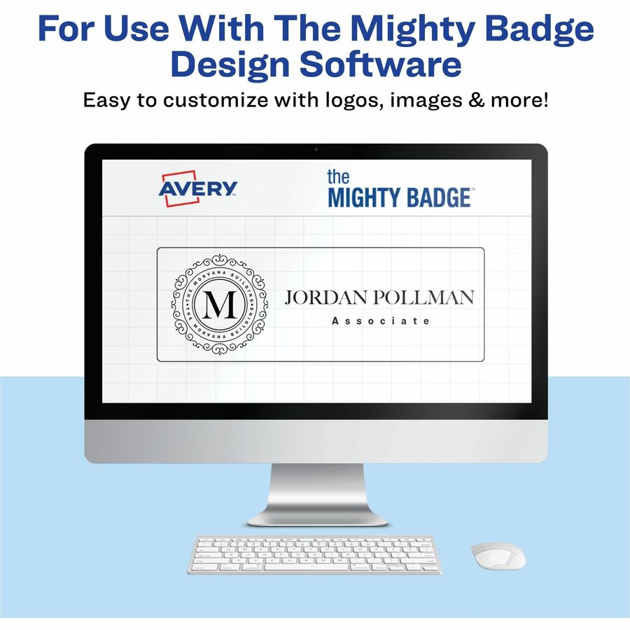 The Mighty Badge Mighty Badge Professional Reusable Name Badge System - Gold