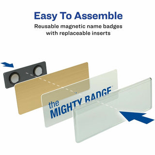 The Mighty Badge Mighty Badge Professional Reusable Name Badge System - Gold