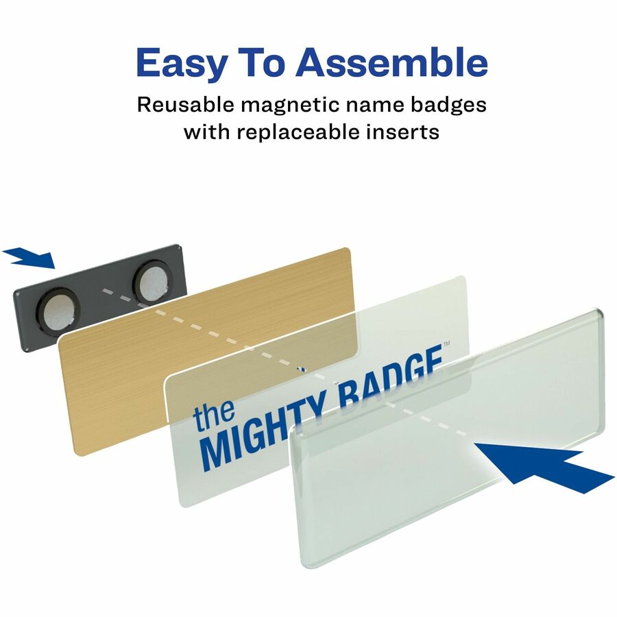 The Mighty Badge Mighty Badge Professional Reusable Name Badge System - Gold