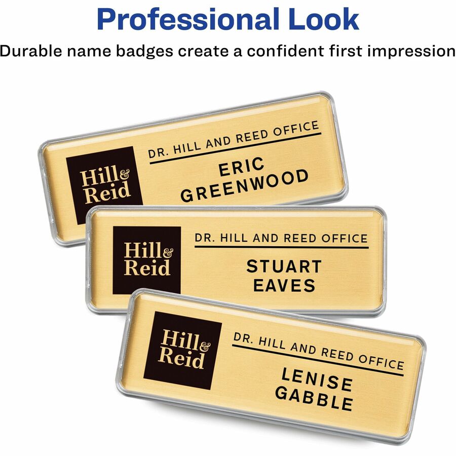 The Mighty Badge Mighty Badge Professional Reusable Name Badge System - Gold