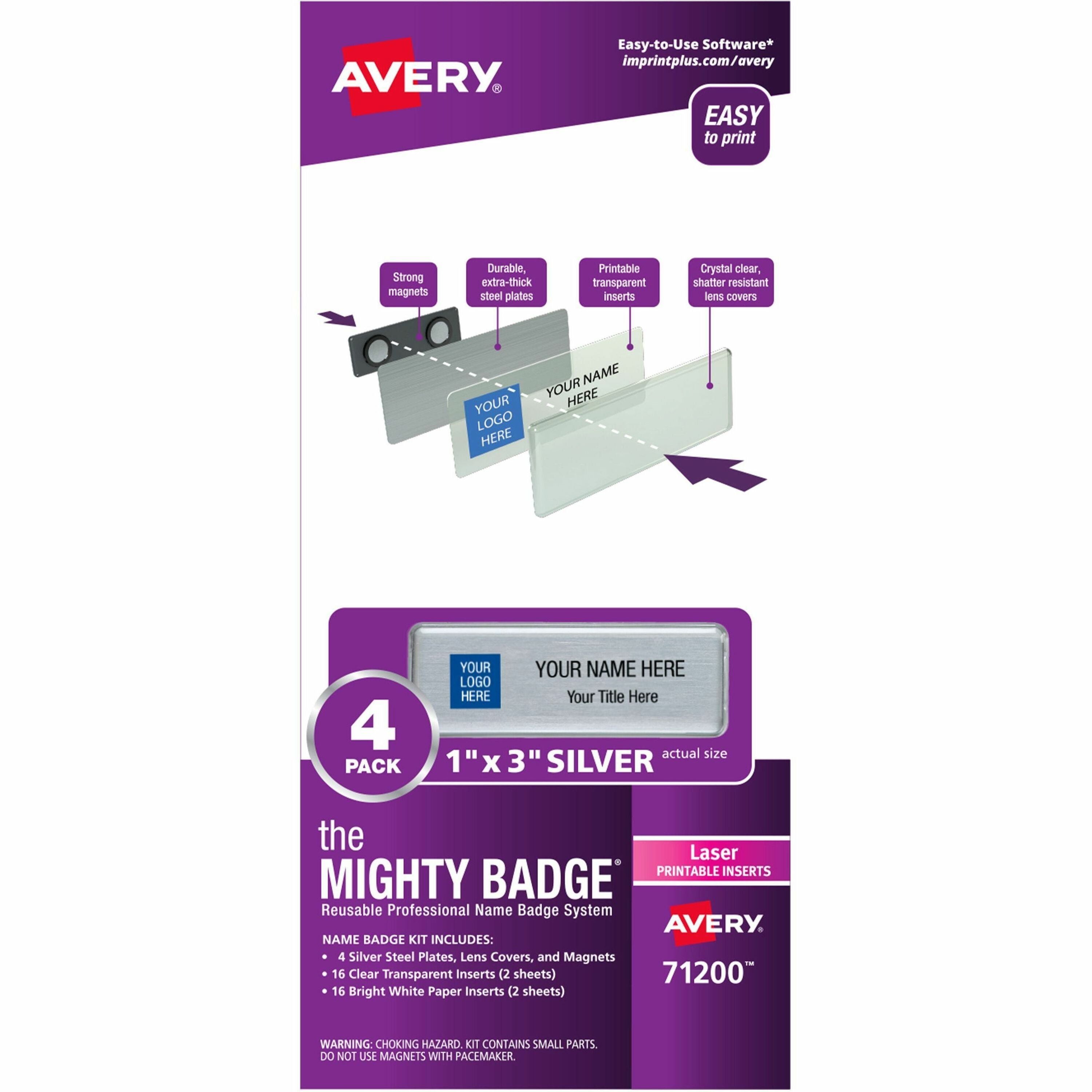 the-mighty-badge-mighty-badge-professional-reusable-name-badge-system-silver_ave71200 - 1