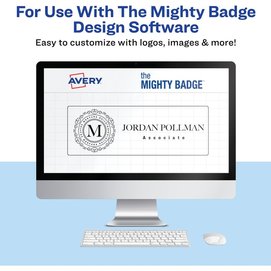 The Mighty Badge Professional Reusable Name Badge System Replacement Pack - Silver