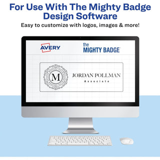 The Mighty Badge Professional Reusable Name Badge System Replacement Pack - Silver