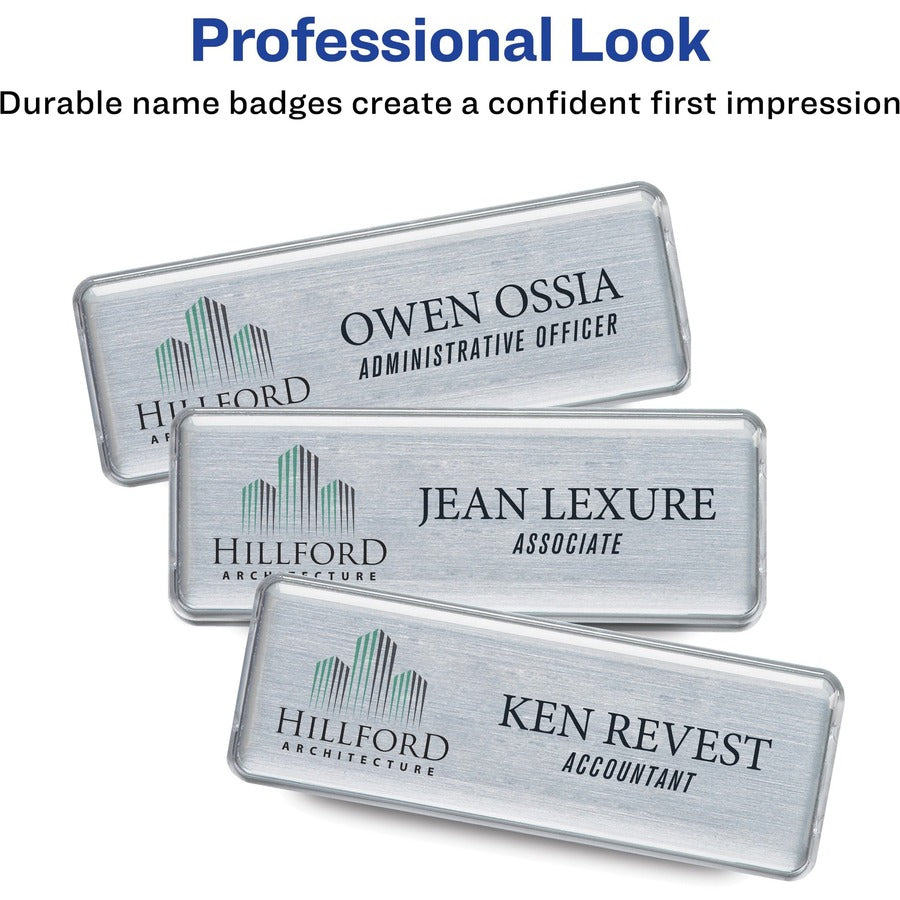 The Mighty Badge Professional Reusable Name Badge System Replacement Pack - Silver