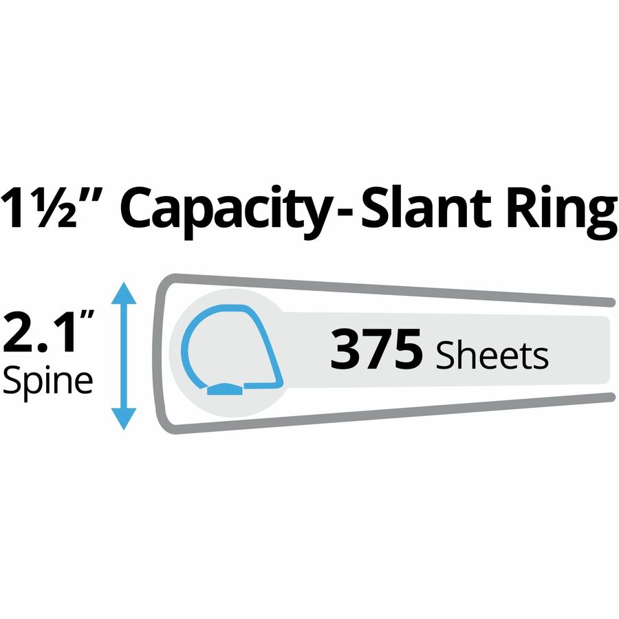 Durable View Binder with DuraHinge and Slant Rings, 3 Rings, 1.5" Capacity, 11 x 8.5, White, 4/Pack