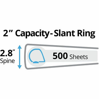Durable View Binder with DuraHinge and Slant Rings, 3 Rings, 2" Capacity, 11 x 8.5, White, 4/Pack