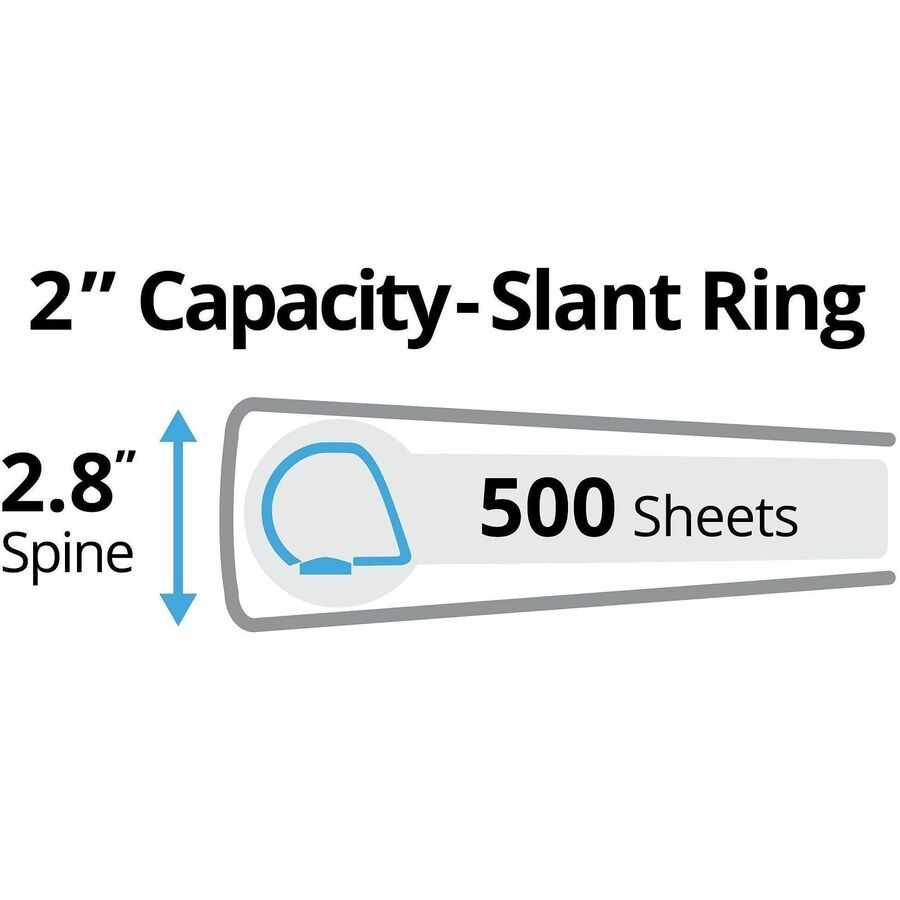 Durable View Binder with DuraHinge and Slant Rings, 3 Rings, 2" Capacity, 11 x 8.5, White, 4/Pack