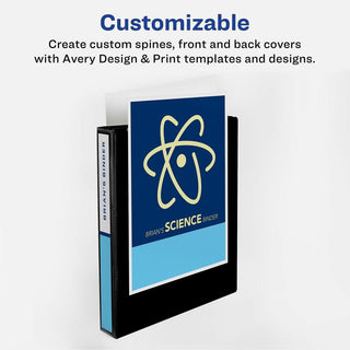 Avery Durable View 3 Ring Binders, 0.5" Slant Rings, 4 White Binders (03362) - Avery Durable View 3 Ring Binders, 0.5" Slant Rings, 4 White Binders