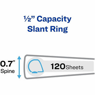Avery Durable View 3 Ring Binders, 0.5" Slant Rings, 4 White Binders (03362) - Avery Durable View 3 Ring Binders, 0.5" Slant Rings, 4 White Binders