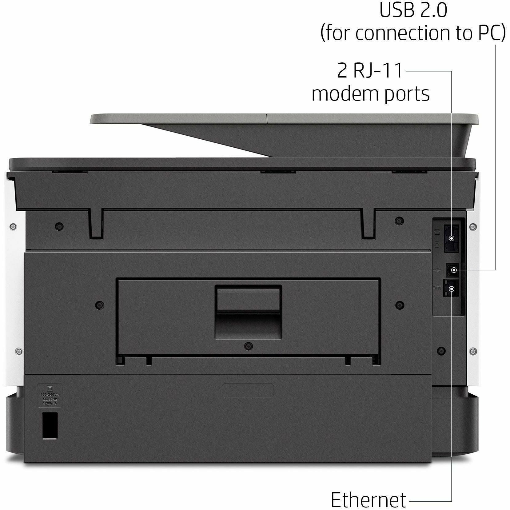 HP Officejet Pro 9020 Wireless Inkjet Multifunction Printer - Color - Copier/Fax/Printer/Scanner - 39 ppm Mono/39 ppm Color Print - 4800 x 1200 dpi Print - Automatic Duplex Print - Up to 30000 Pages Monthly - 500 sheets Input - Color Scanner - 1200 d - 5