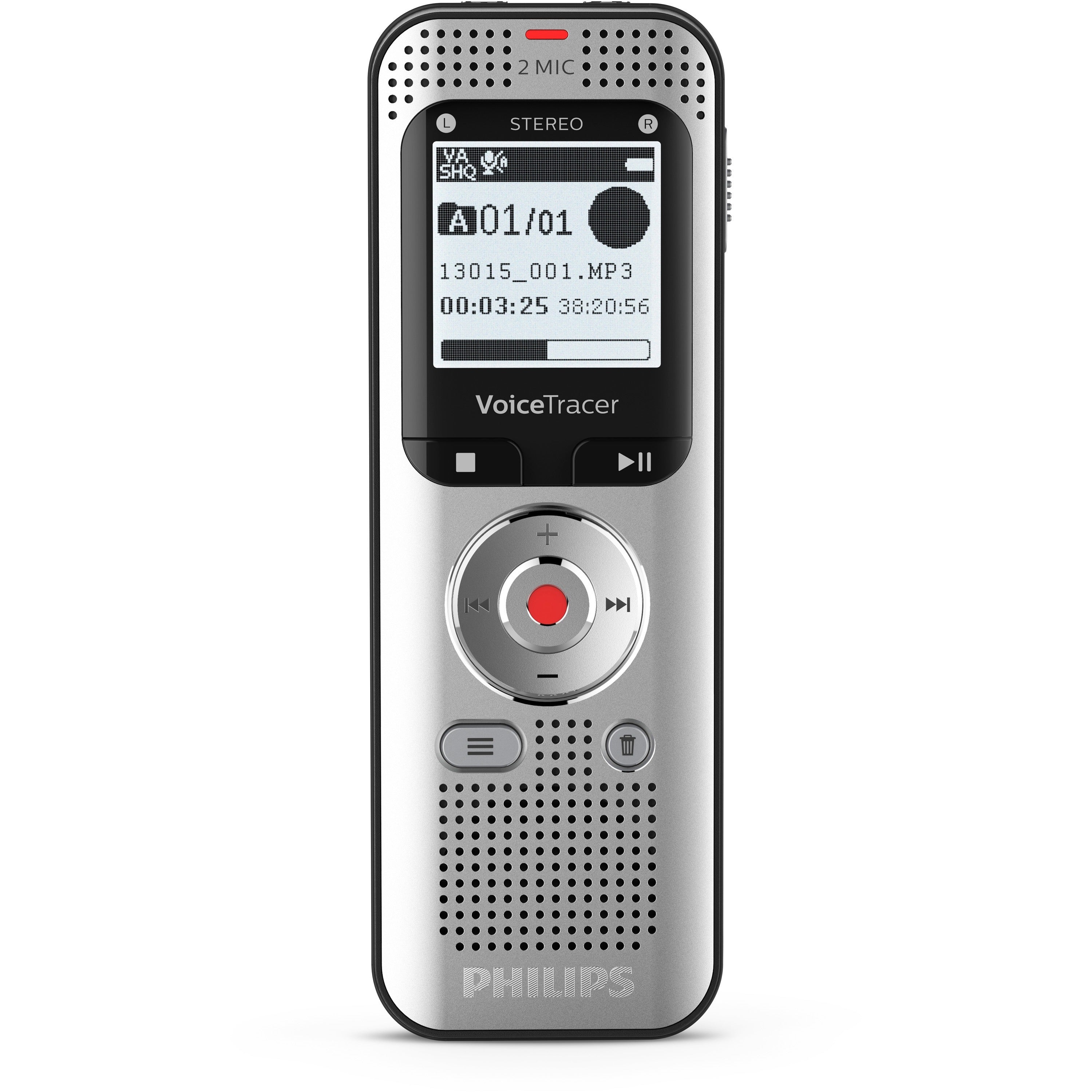 philips-voicetracer-dvt2050-audio-recorder-8gb-memory-microsd-supported-13-lcd-backlit-display-up-to-50-hours-recording-rechargeable-pc-and-mac-compatible_pspdvt2050 - 1