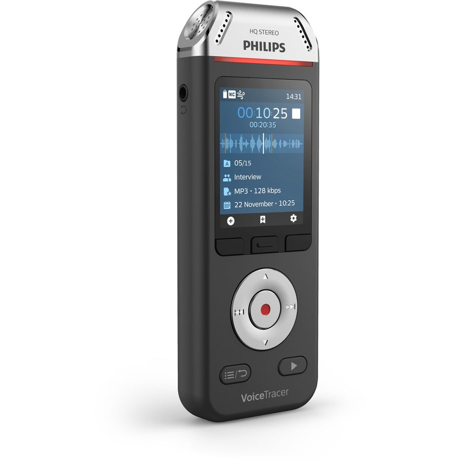 Voice Tracer DVT2110 Digital Recorder, 8 GB, Black/Silver