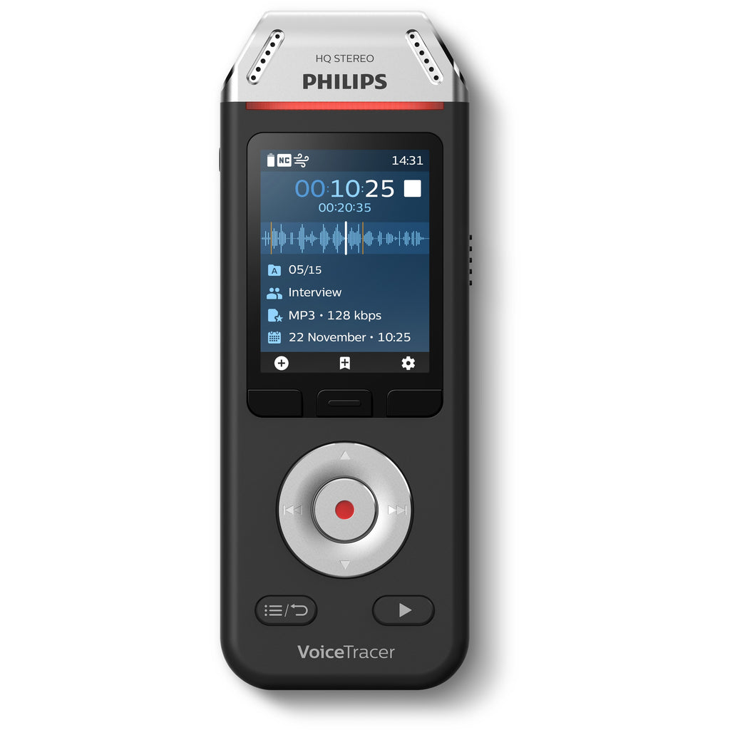 Voice Tracer DVT2110 Digital Recorder, 8 GB, Black/Silver