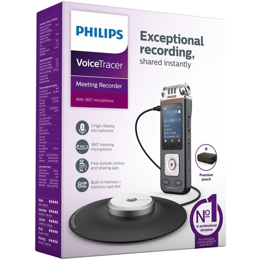 Voice Tracer DVT8110 Digital Recorder, 8 GB, Black