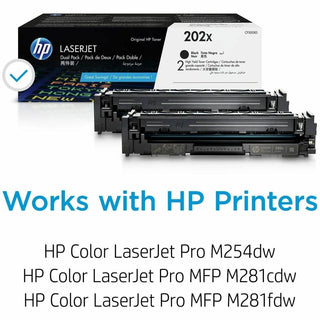 HP 202X (CF500XD) Original High Yield Laser Toner Cartridge - Multi-pack - Black - 1 Each - 3200 Pages Black