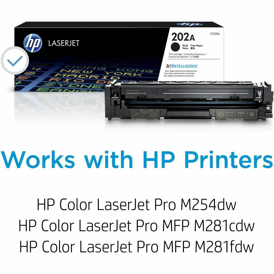 HP 202A (CF500AM) Original Laser Toner Cartridge - Cyan, Magenta, Yellow - 3 / Carton - 1300 Pages Cyan, 1300 Pages Magenta, 1300 Pages Yellow