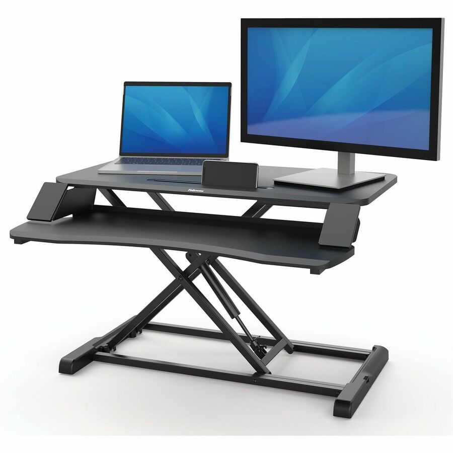 Corsivo Sit-Stand Workstation, 31.5" x 24.25" x 16", Black