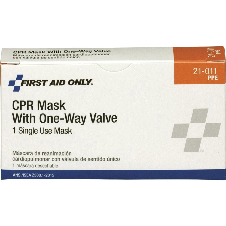 first-aid-only-cpr-mask-recommended-for-emergency-healthcare-fluid-dust-debris-protection-white-earloop-style-mask-1-each_fao21011001 - 2