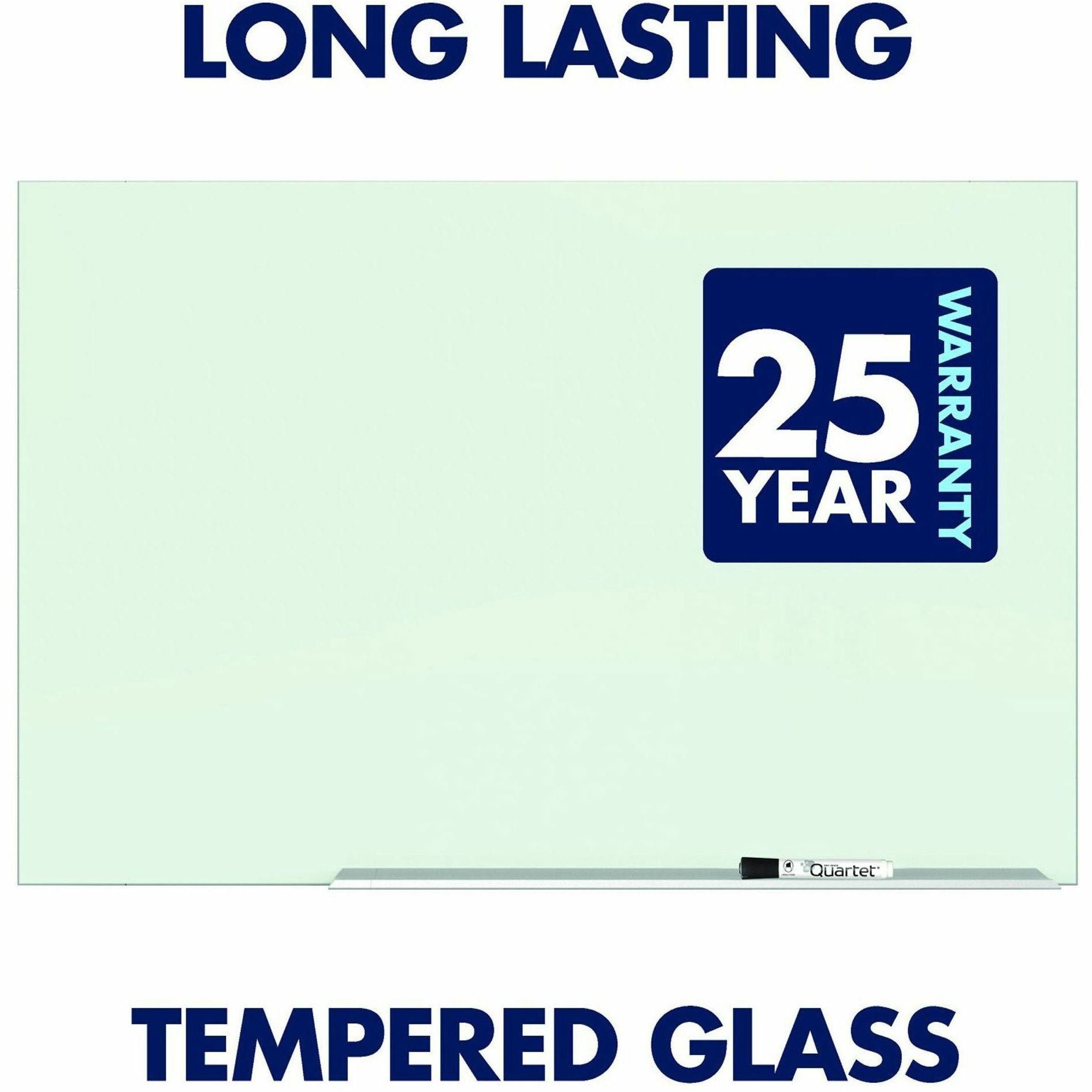 quartet-magnetic-glass-dry-erase-board-36-3-ft-width-x-24-2-ft-height-brilliance-white-tempered-glass-surface-rectangle-horizontal-vertical-magnetic-1-each_qrtg23624w - 2