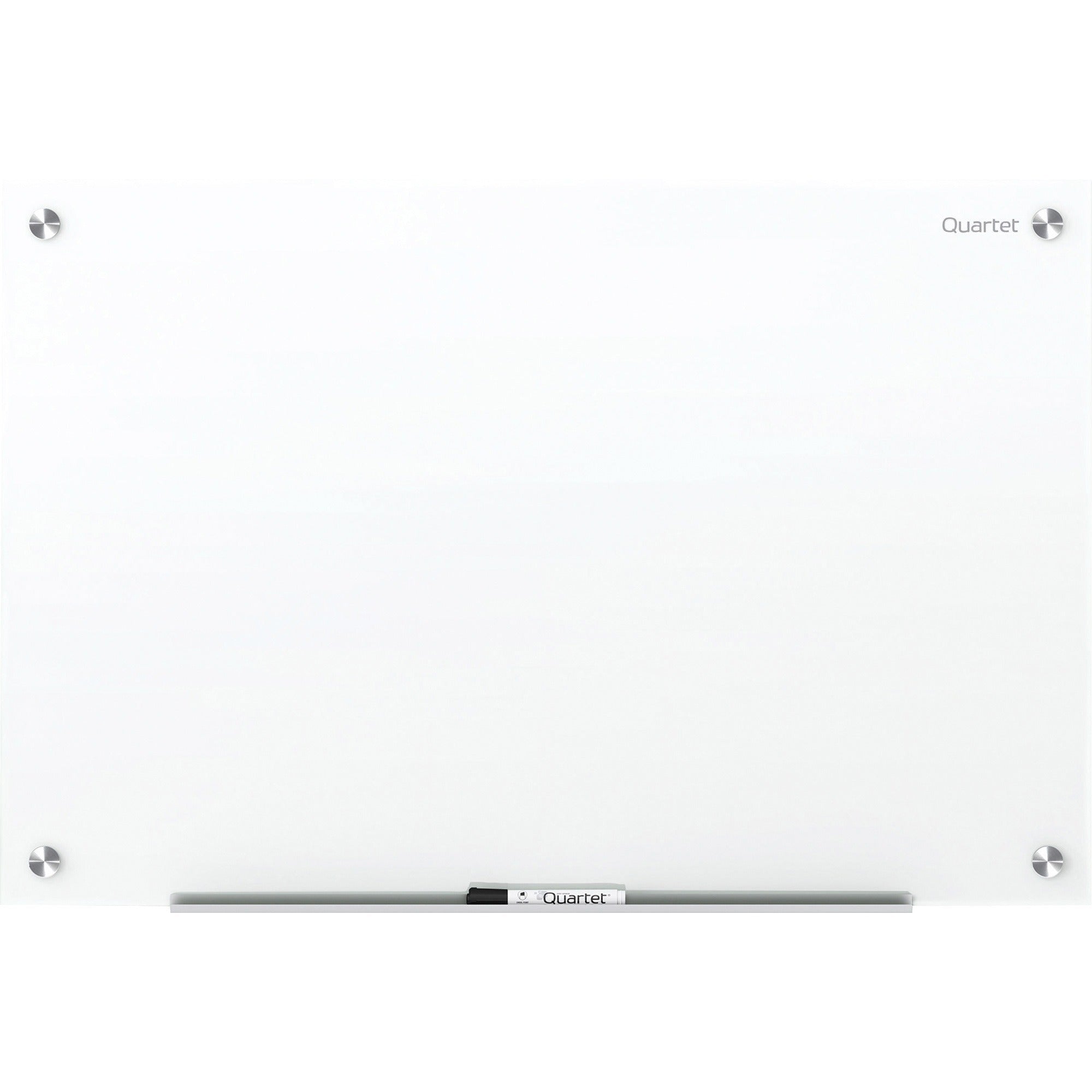 quartet-magnetic-glass-dry-erase-board-36-3-ft-width-x-24-2-ft-height-brilliance-white-tempered-glass-surface-rectangle-horizontal-vertical-magnetic-1-each_qrtg23624w - 1