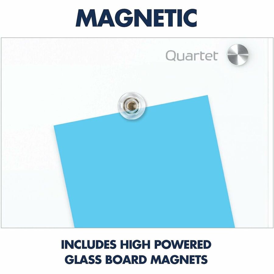 Quartet Magnetic Glass Dry-Erase Board - 36" (3 ft) Width x 24" (2 ft) Height - Brilliance White Tempered Glass Surface - Rectangle - Horizontal/Vertical - Magnetic - 1 Each
