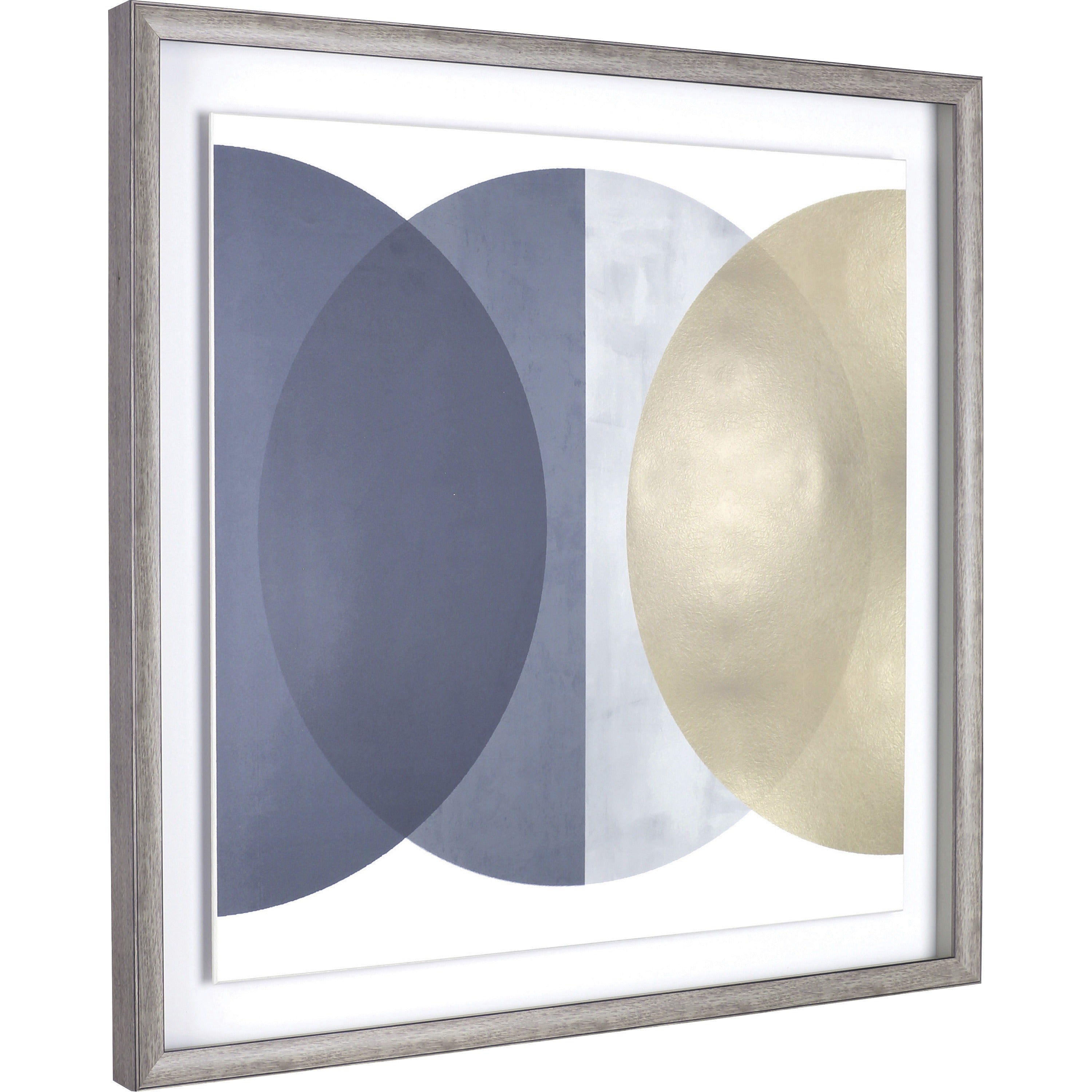 Lorell Circle I Framed Abstract Art - 29.25" x 29.25" Frame Size - 1 Each - Gray, Yellow
