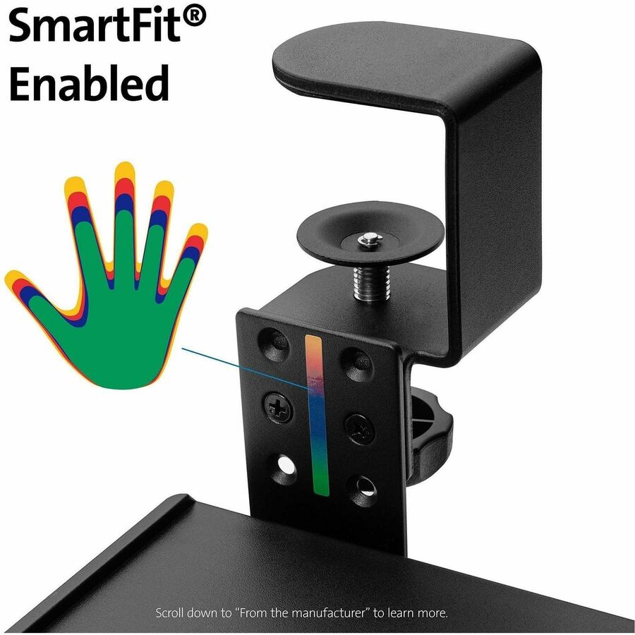 Kensington SmartFit Clamp-On Keyboard Drawer - 13.3" Height x 32.4" Width - Black - 1 - TAA Compliant