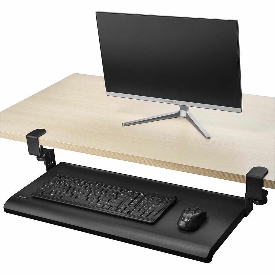 Kensington SmartFit Clamp-On Keyboard Drawer - 13.3" Height x 32.4" Width - Black - 1 - TAA Compliant