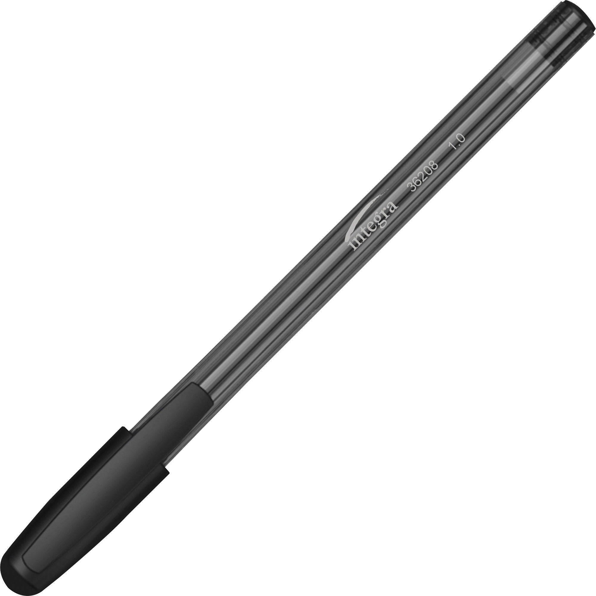 integra-10-mm-tip-ink-pen-medium-pen-point-1-mm-pen-point-size-black-liquid-ink-black-barrel-60-pack_ita36208 - 1