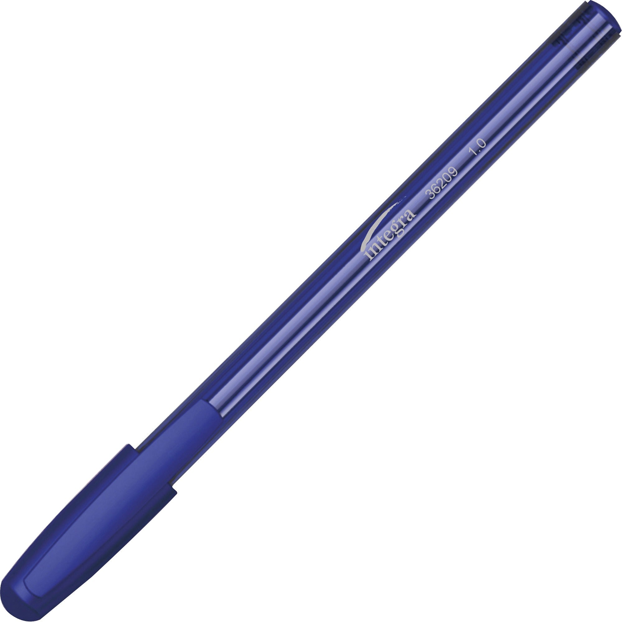 integra-10-mm-tip-ink-pen-medium-pen-point-1-mm-pen-point-size-blue-liquid-ink-blue-barrel-60-pack_ita36209 - 1