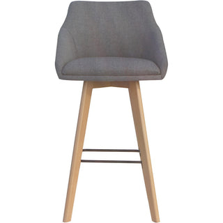 Lorell Gray Flannel Mid-Century Modern Guest Stools - Four-legged Base - Gray - Armrest - 2 / Carton