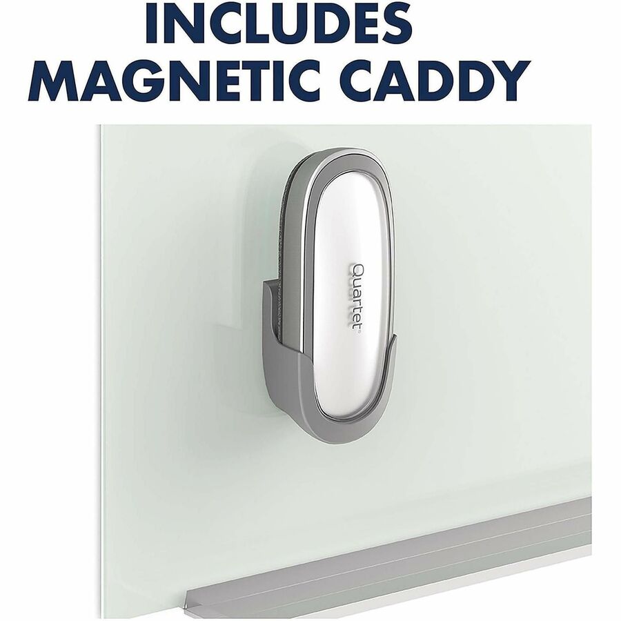 Quartet Dry-Erase Board Eraser - 2.38" Width x 6" Length - Used as Stain Remover, Dust Remover - Dustless, Magnetic - Silver - Foam, Felt - 1Each