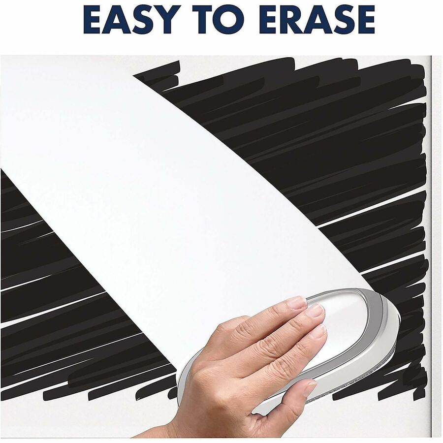 Quartet Dry-Erase Board Eraser - 2.38" Width x 6" Length - Used as Stain Remover, Dust Remover - Dustless, Magnetic - Silver - Foam, Felt - 1Each