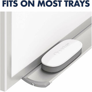 Quartet Dry-Erase Board Eraser - 2" Width x 5" Length - Streak-free, Comfortable Grip, Dustless, Stain Resistant - White, Silver - Foam, Felt - 1Each
