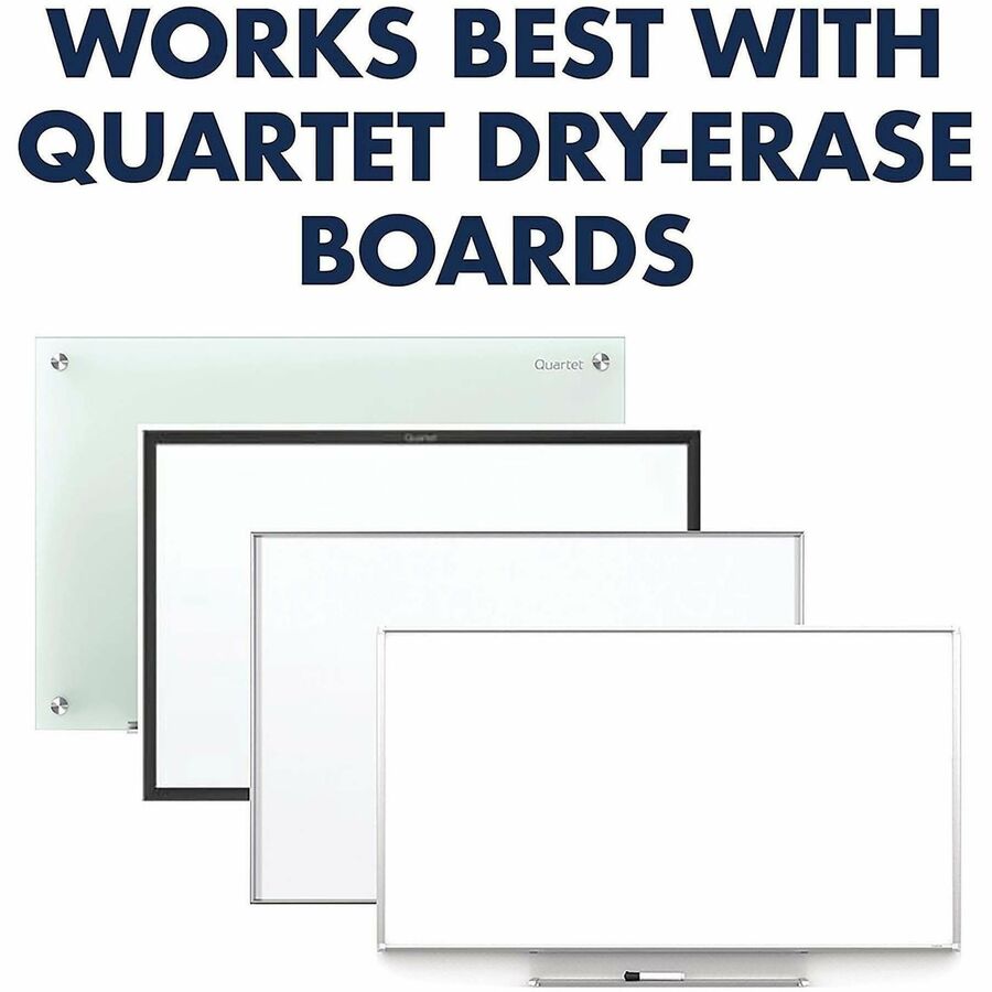 Quartet Dry-Erase Board Eraser - 2" Width x 5" Length - Streak-free, Comfortable Grip, Dustless, Stain Resistant - White, Silver - Foam, Felt - 1Each