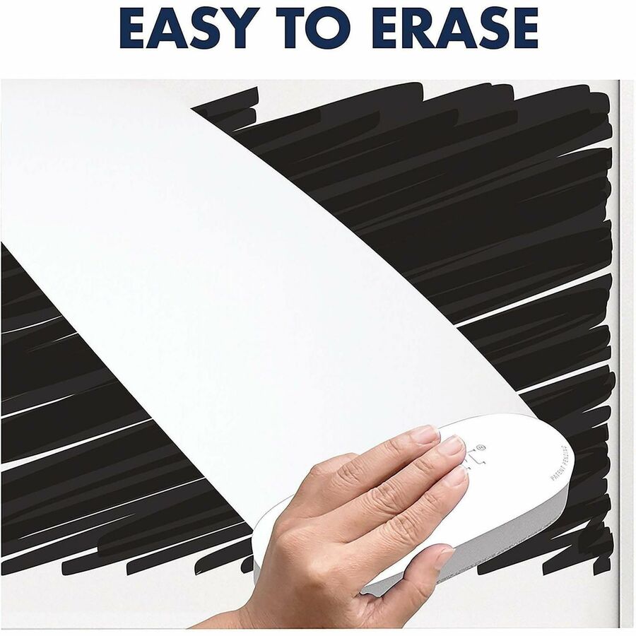Quartet Dry-Erase Board Eraser - 2" Width x 5" Length - Streak-free, Comfortable Grip, Dustless, Stain Resistant - White, Silver - Foam, Felt - 1Each