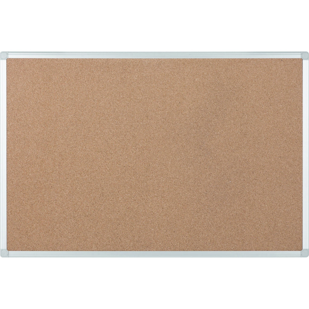 Bi-silque Ayda Cork Bulletin Board - 0.50" Height x 24" Width x 36" Depth - Cork Surface - Self-healing, Durable, Resilient, Heavy-gauge - Aluminum Frame - 1 Each - 24" x 36" x 0.5
