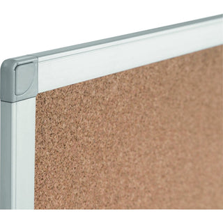 Bi-silque Ayda Cork Bulletin Board - 0.50" Height x 36" Width x 48" Depth - Cork Surface - Self-healing, Durable, Resilient, Heavy-gauge - Aluminum Frame - 1 Each